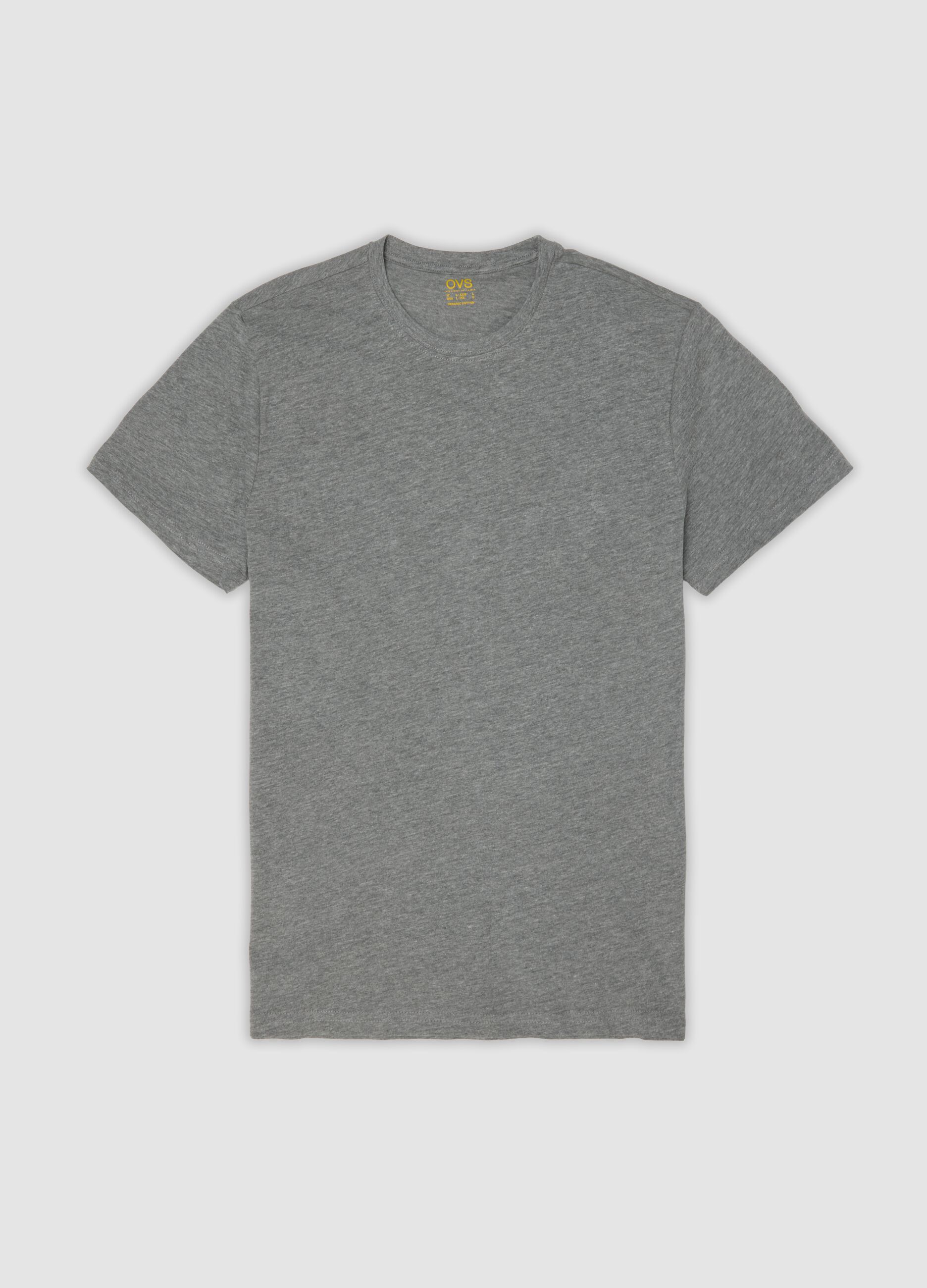 Grey regular-fit T-shirt in pure organic cotton