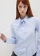 Slim fit shirt with white and blue stripes in pure cotton_0