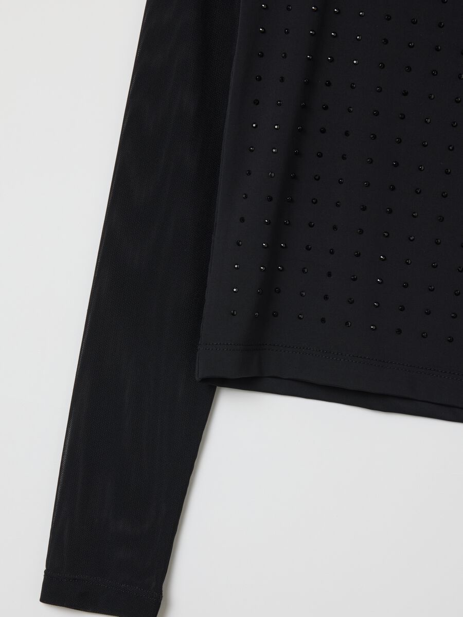 Maglia nera regular fit con maniche lunghe_1