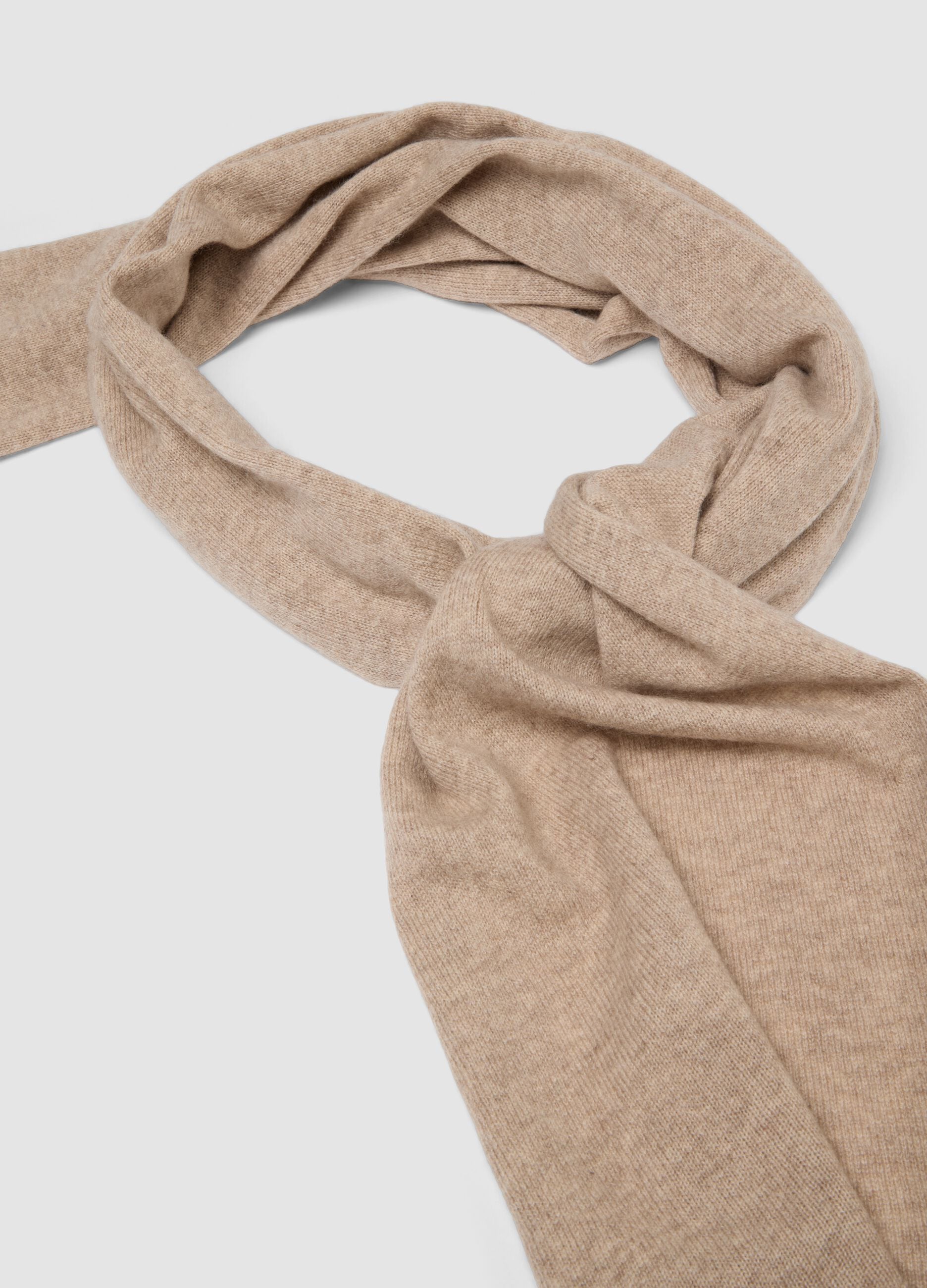 Sciarpa beige in misto lana, cashmere e viscosa