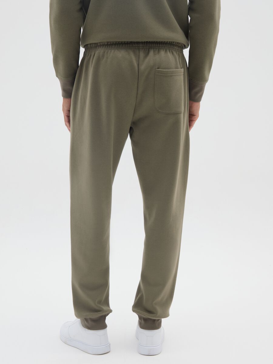 Green cotton blend joggers with regular fit_2