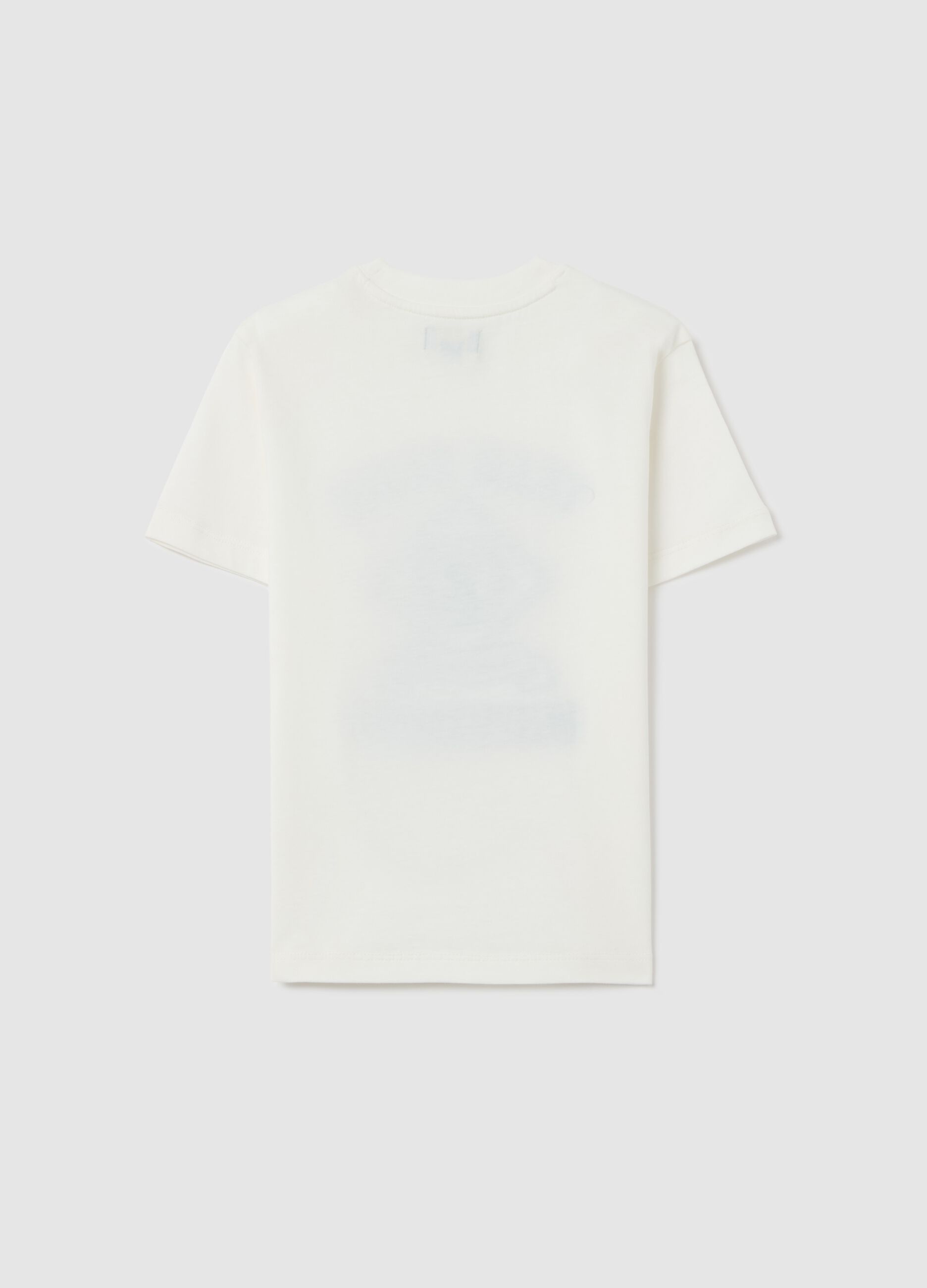 Cotton T-shirt with lettering embroidery