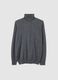 Grey high-neck sweater in pure merino wool regular fit_0