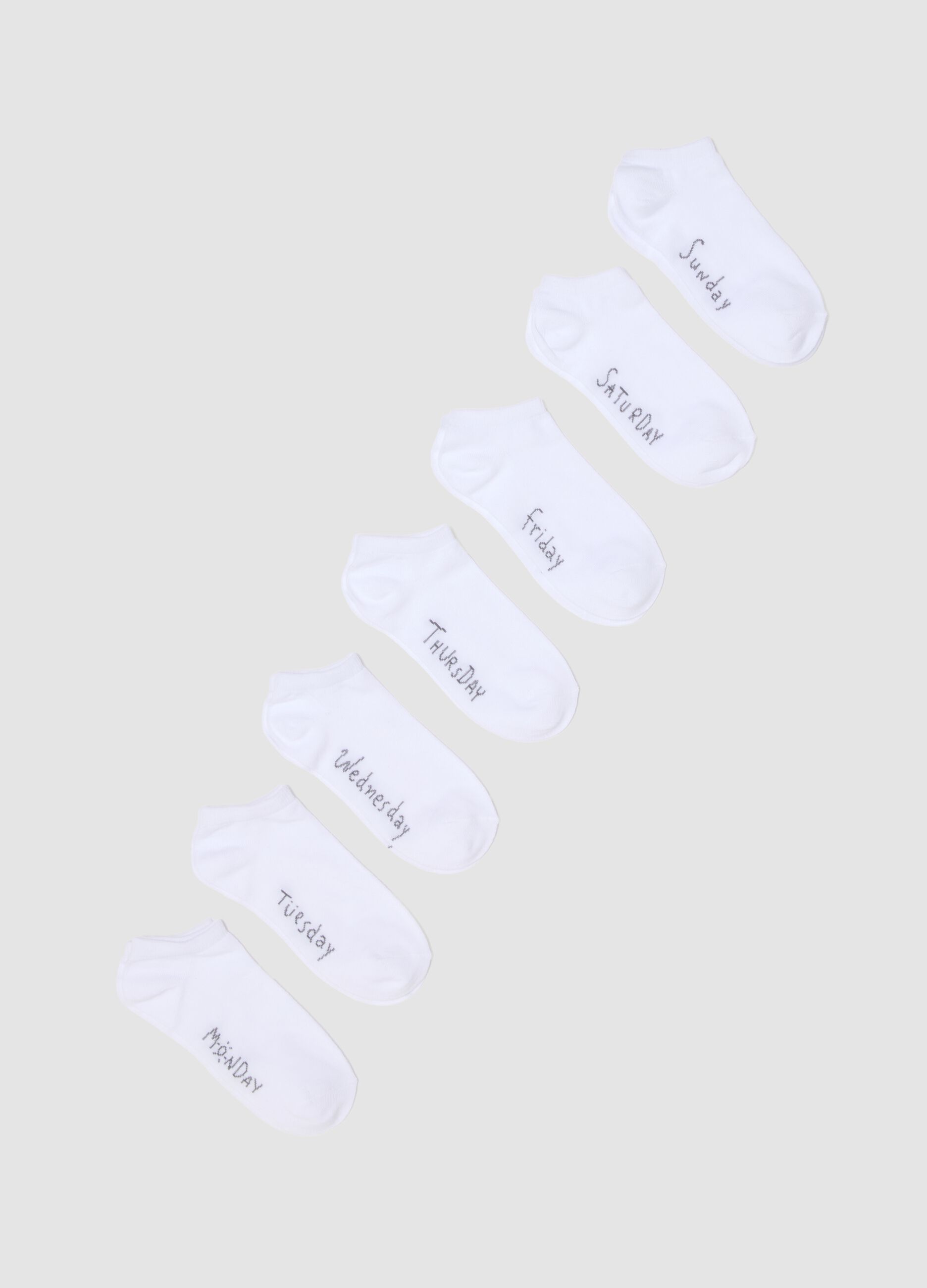 7-pack of white organic cotton no-show socks