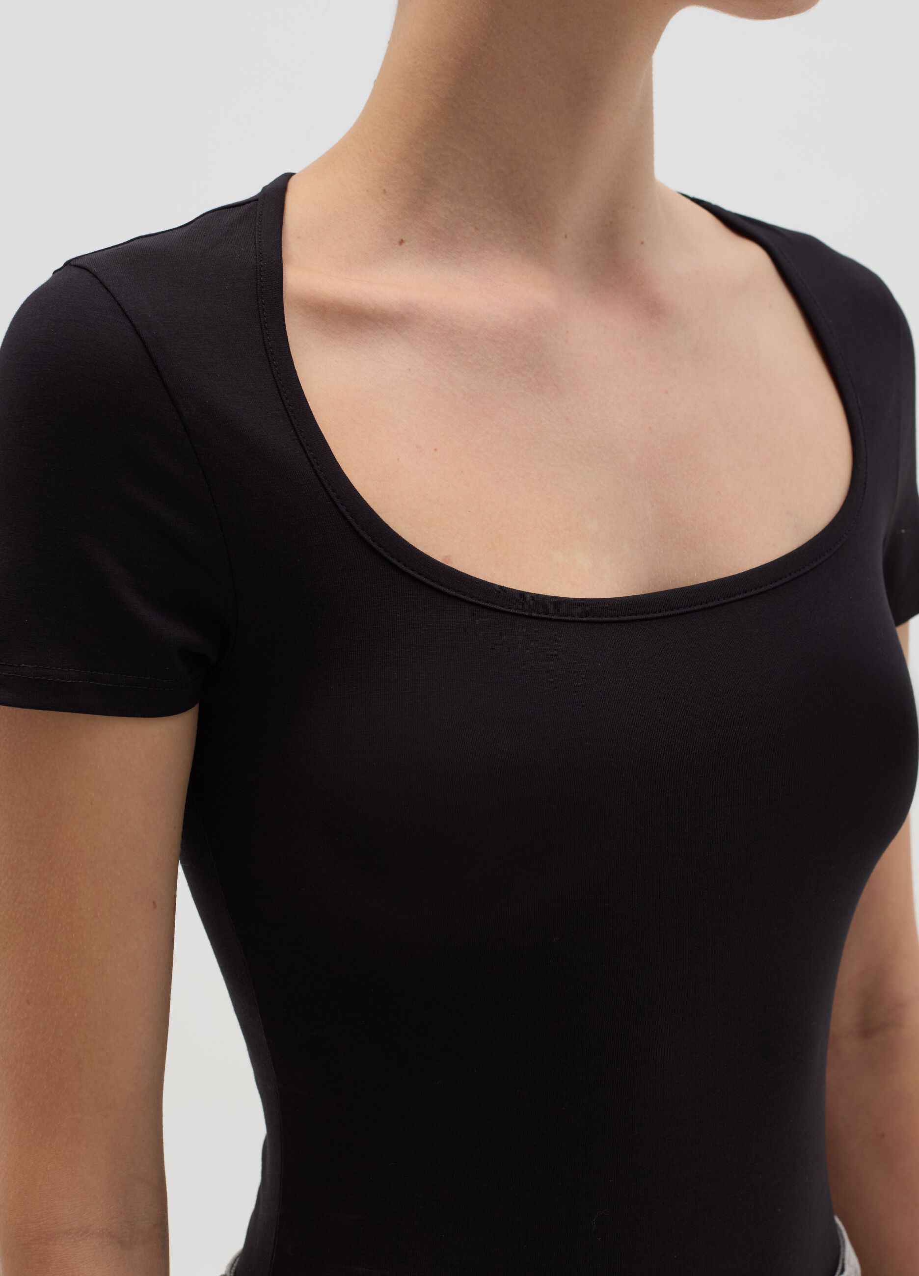 Body maniche corte tinta unita