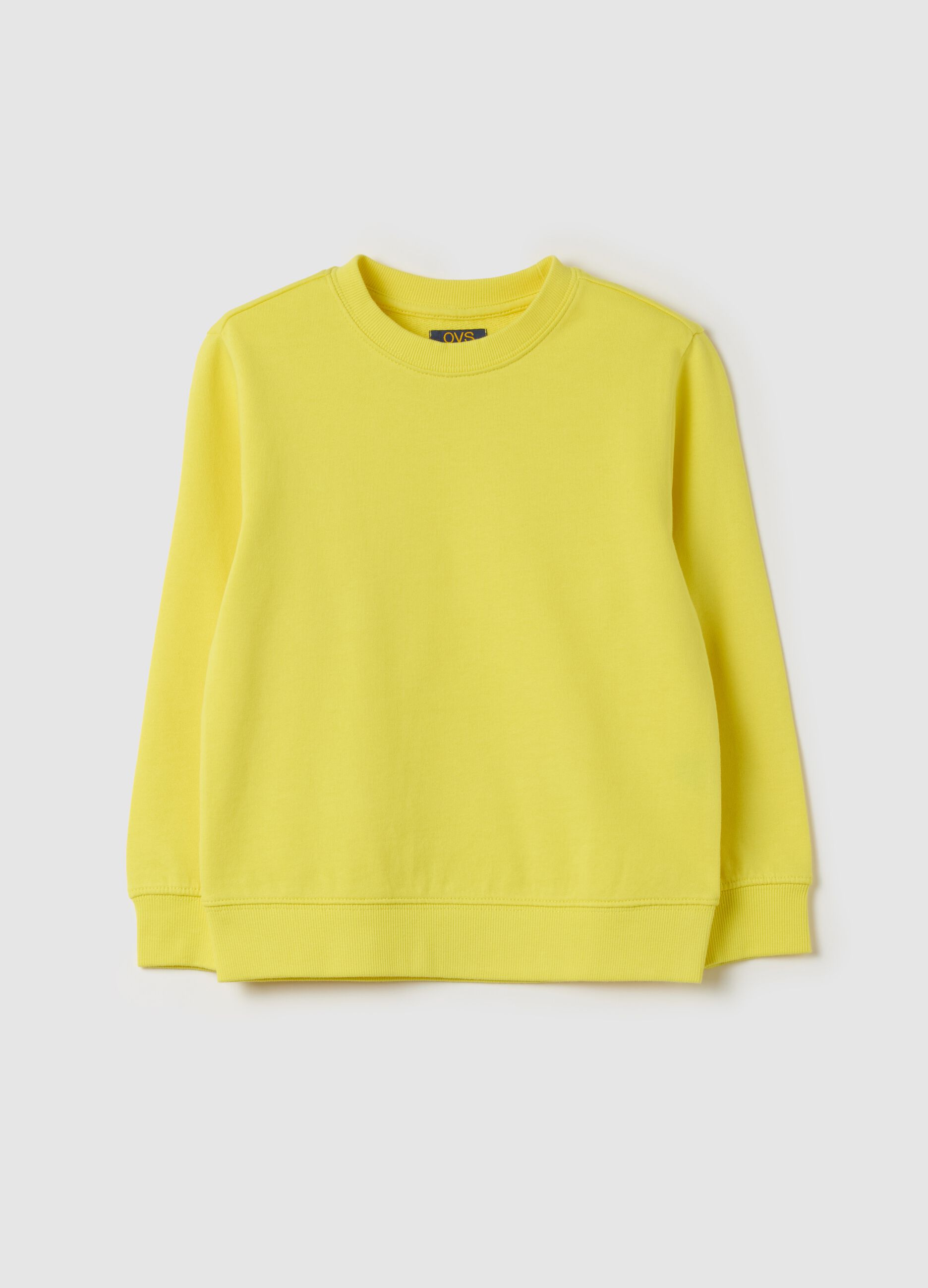 Solid colour sweatshirt with round neck