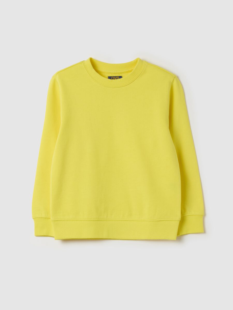 Solid colour sweatshirt with round neck_0