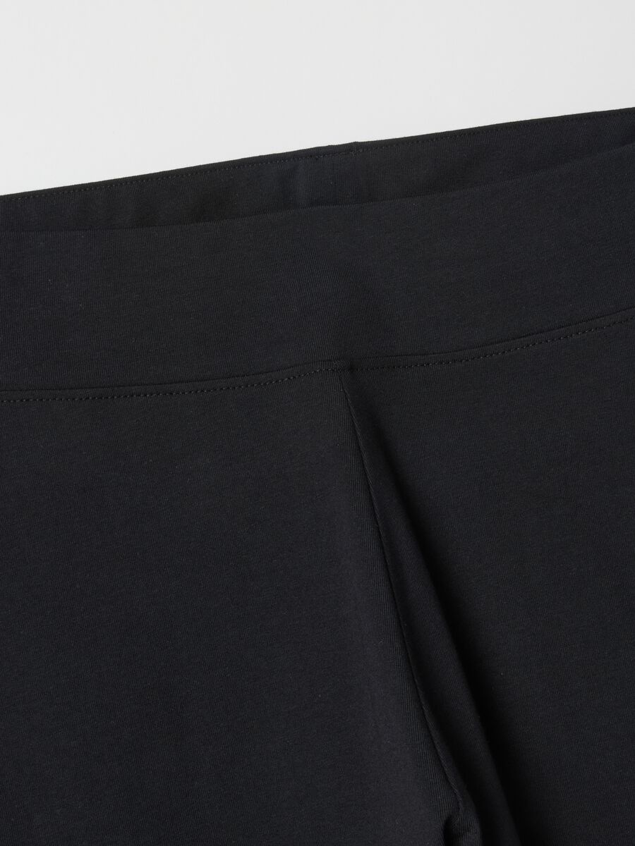 Black Stretch Cotton Slim Fit Leggings_1