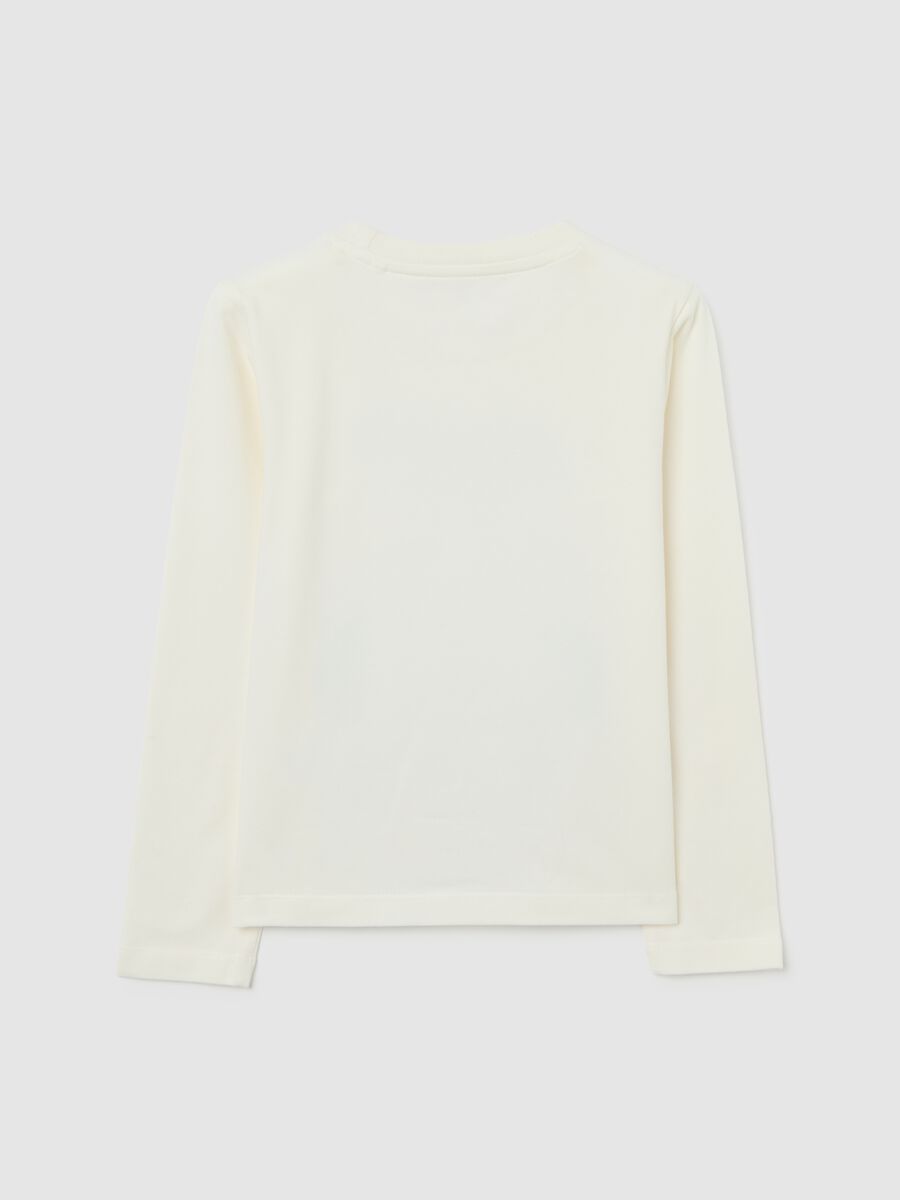 Girls' white stretch cotton blend top with Minnie_1