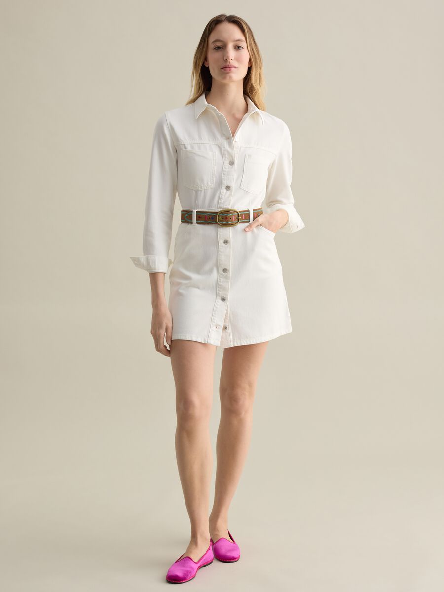 Denim shirt dress with buttons_0