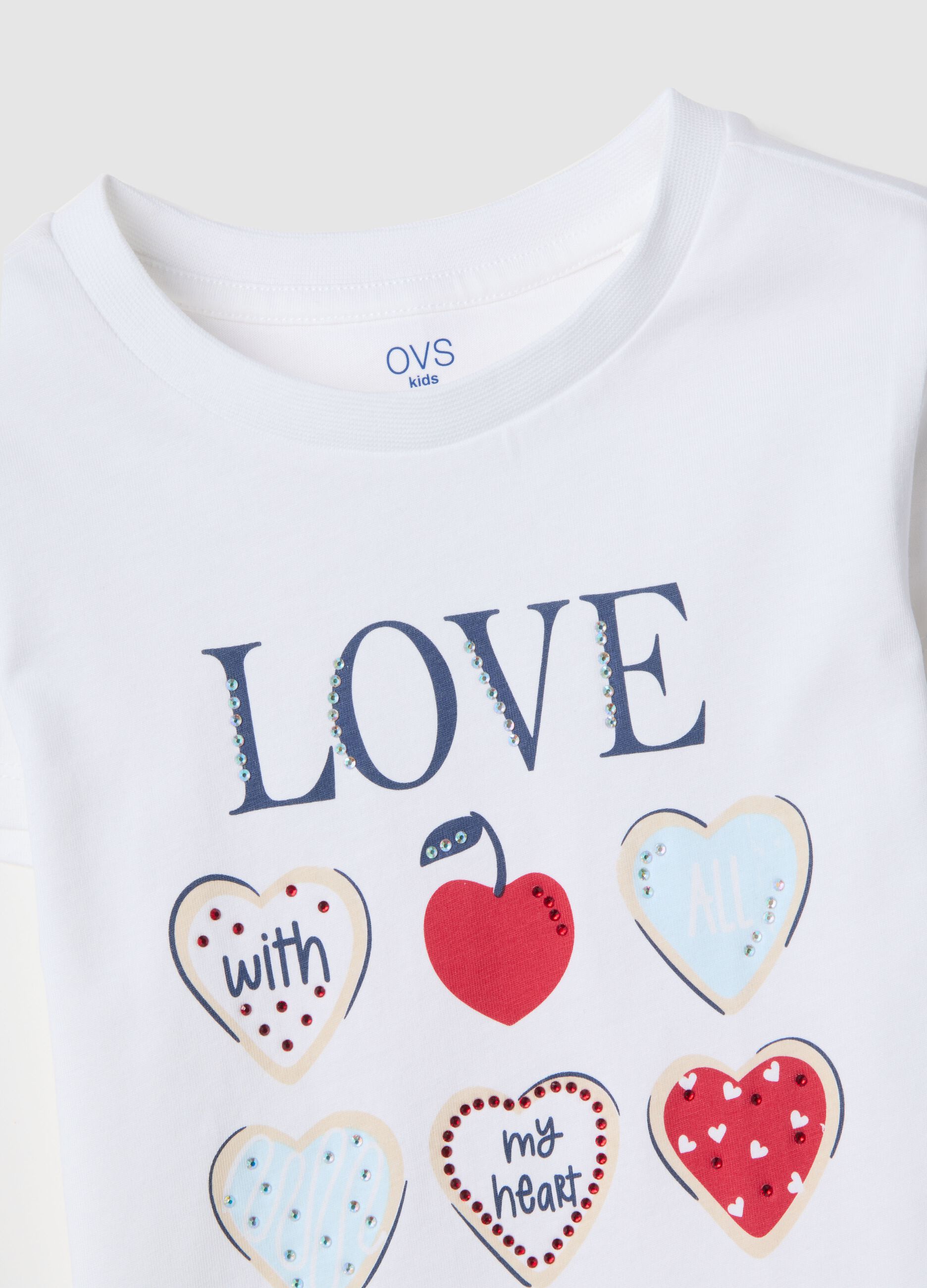 Set maglia shorts in puro cotone multicolor da bambina regular fit