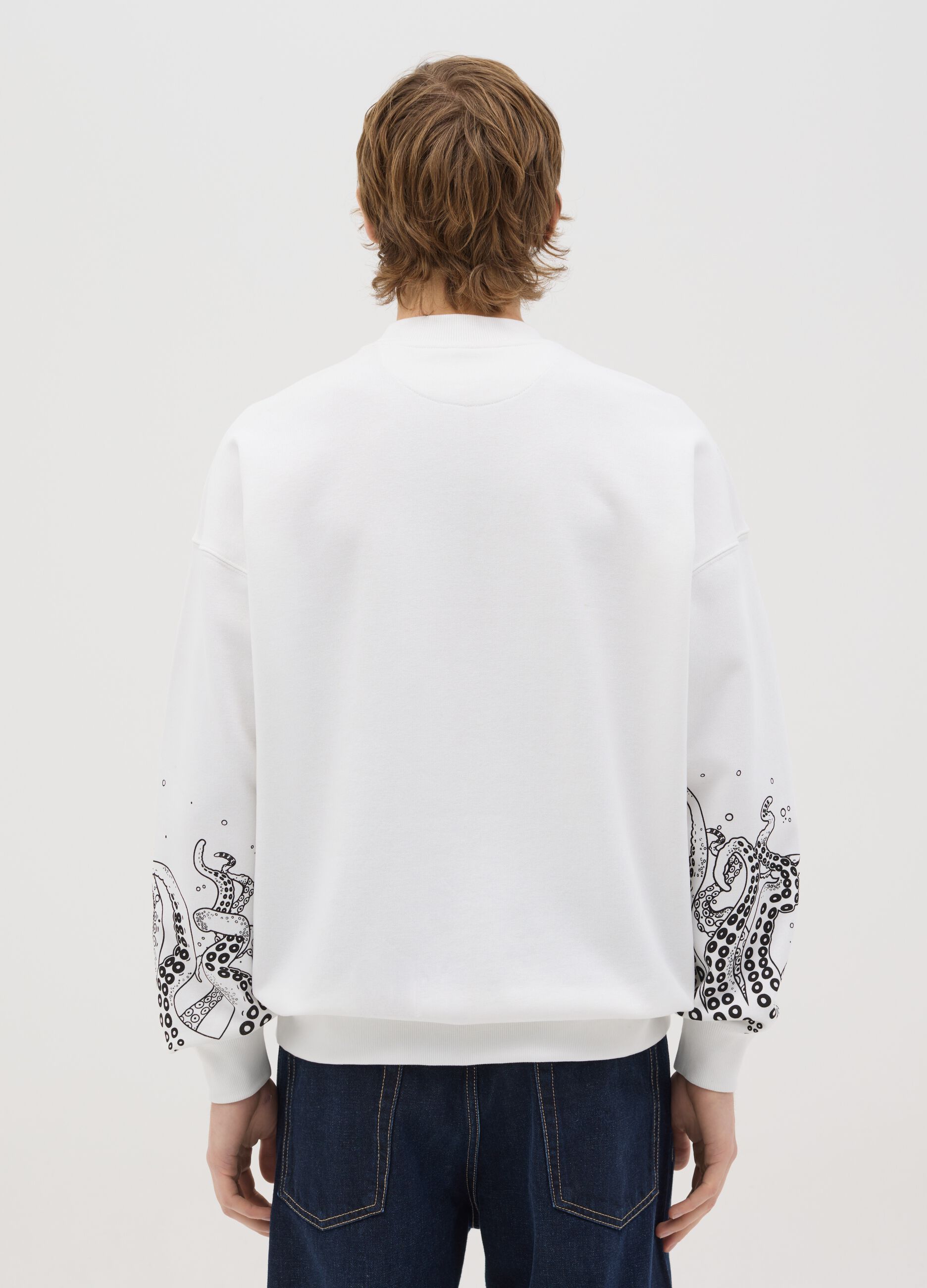 White sweatshirt with print