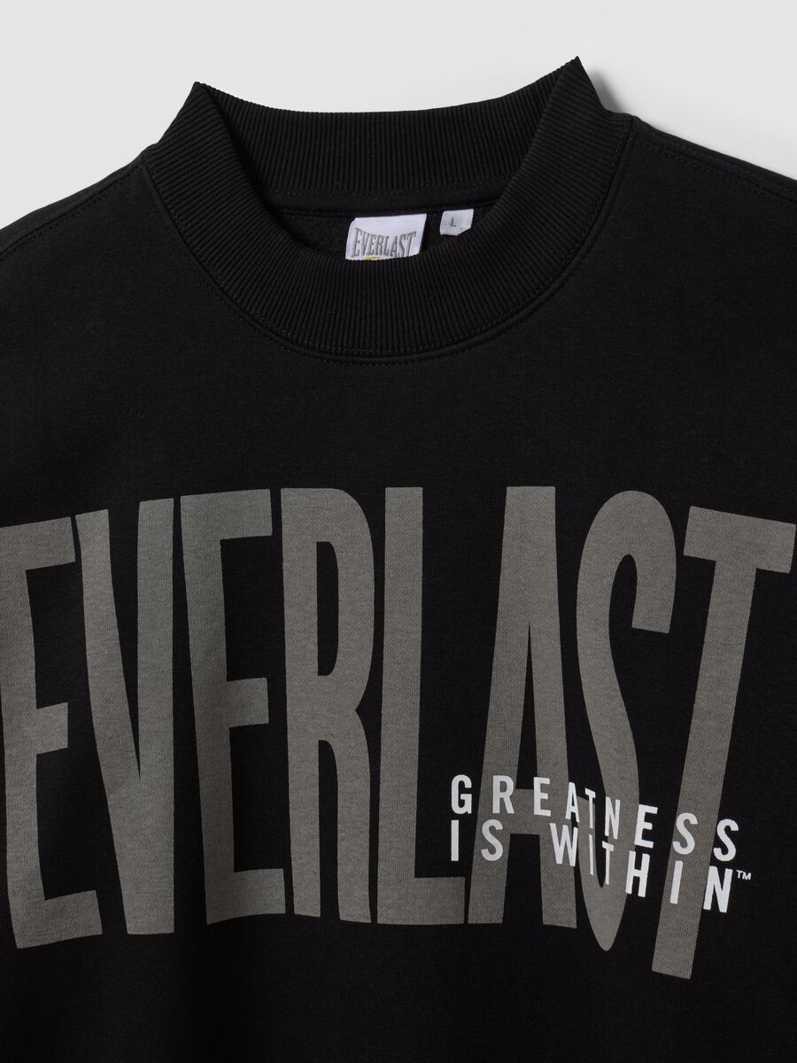 Black cotton-blend sweatshirt with front logo_1