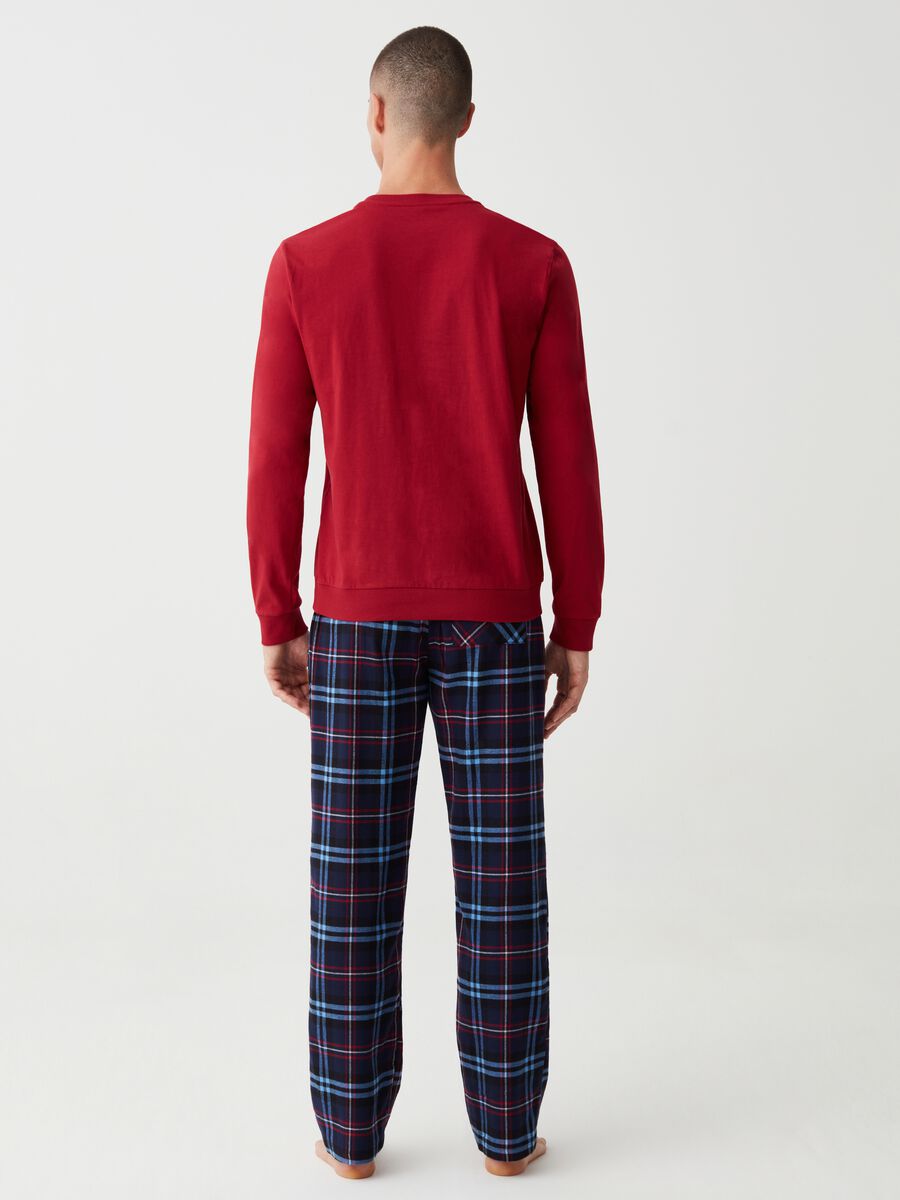 Pigiama lungo con patch tartan_2