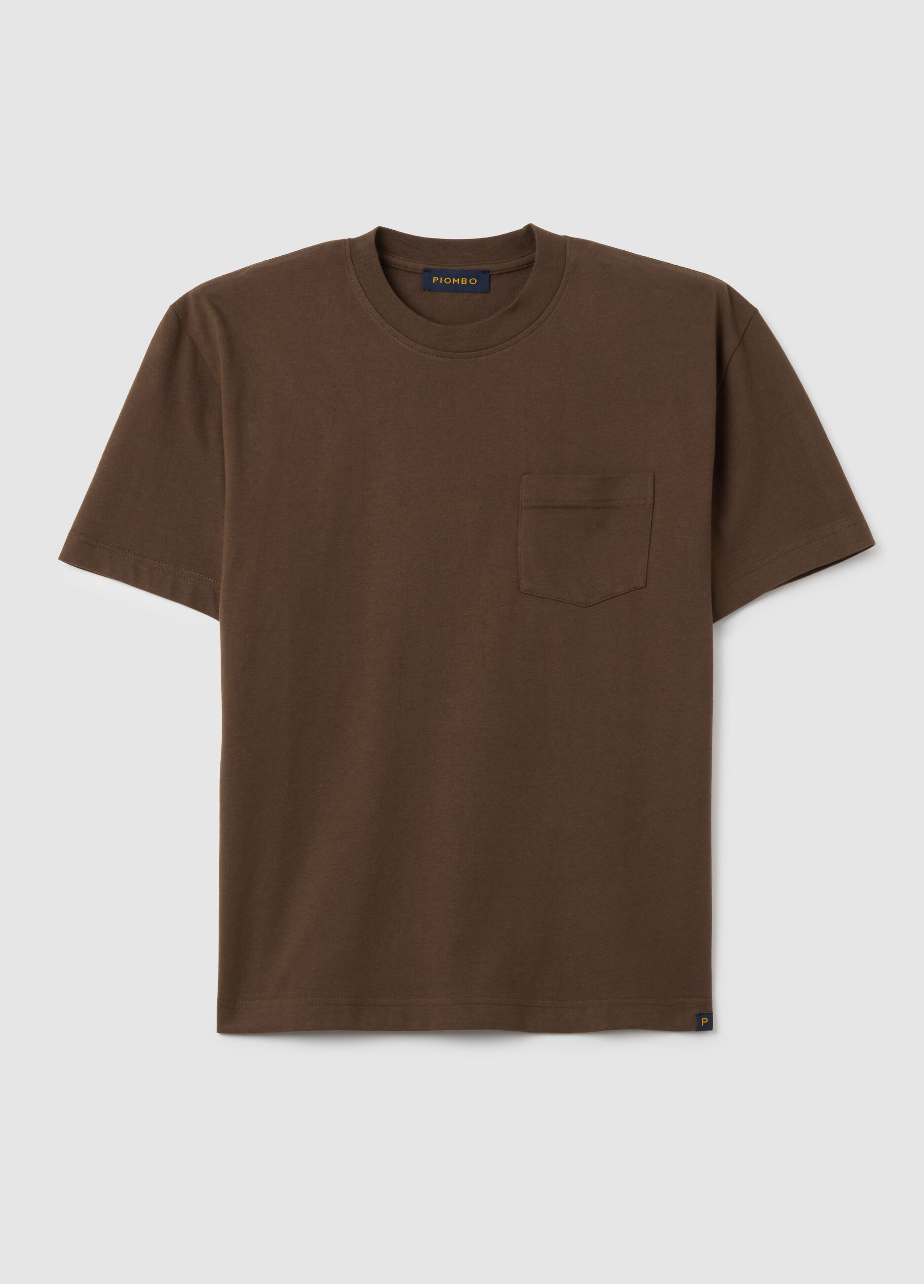 T-shirt in puro cotone marrone regular fit