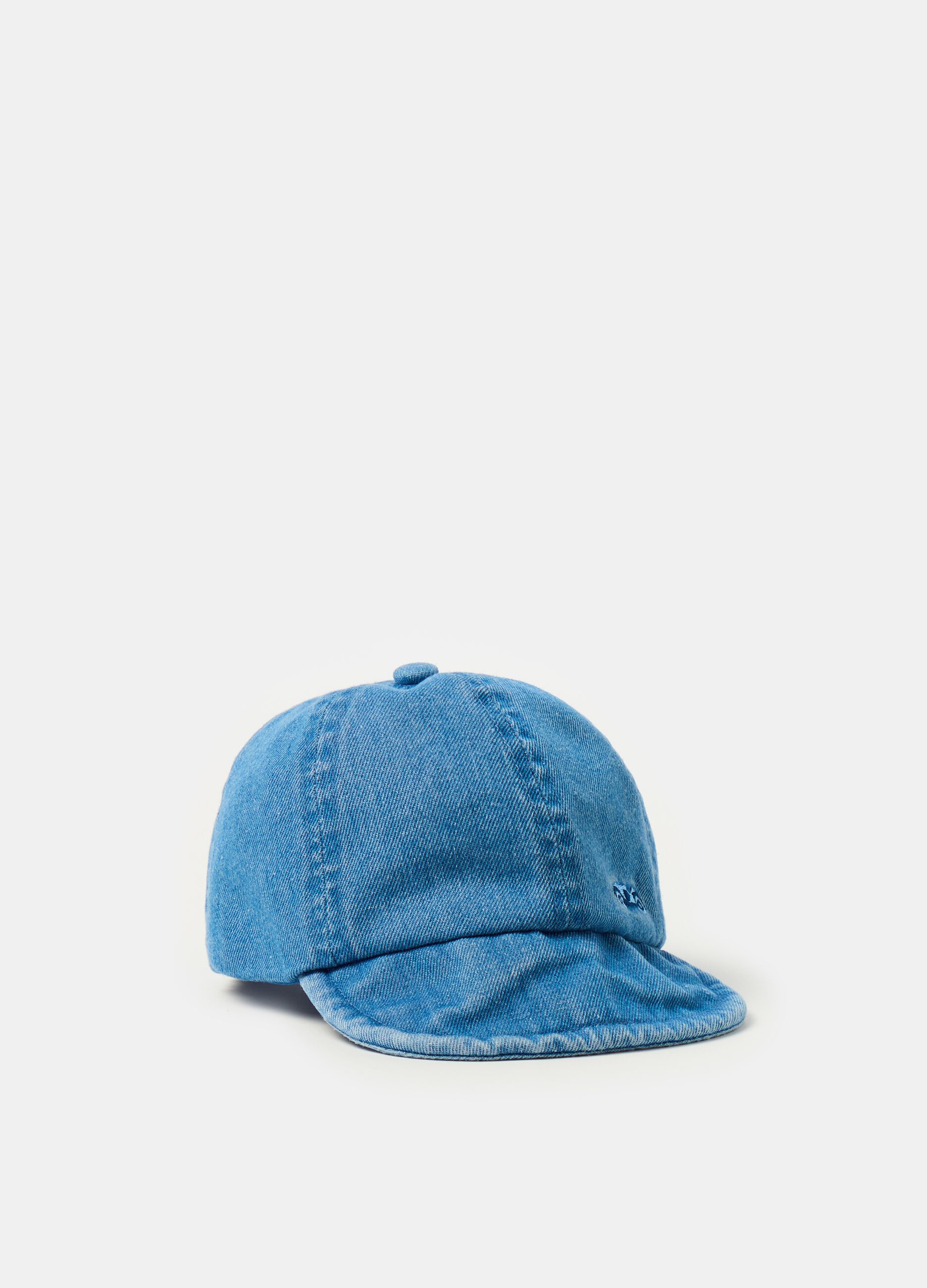 Berretto da baseball in denim con ricamo