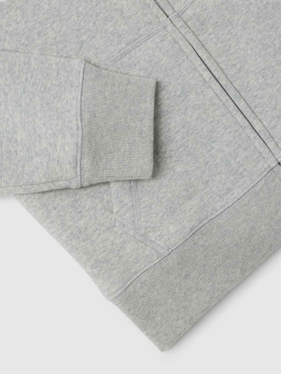 Full-zip fleece sweatshirt with logo embroidery_2