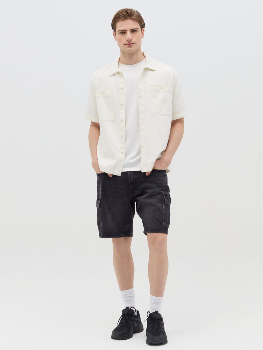 Cargo Bermuda shorts in denim_0