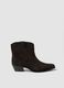 Brown low-heel genuine leather ankle boots_0