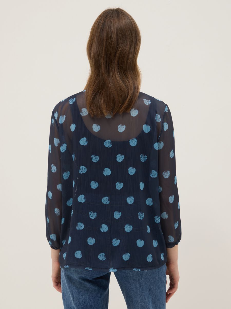 Blusa con maniche lunghe multicolor a pois regular fit_2