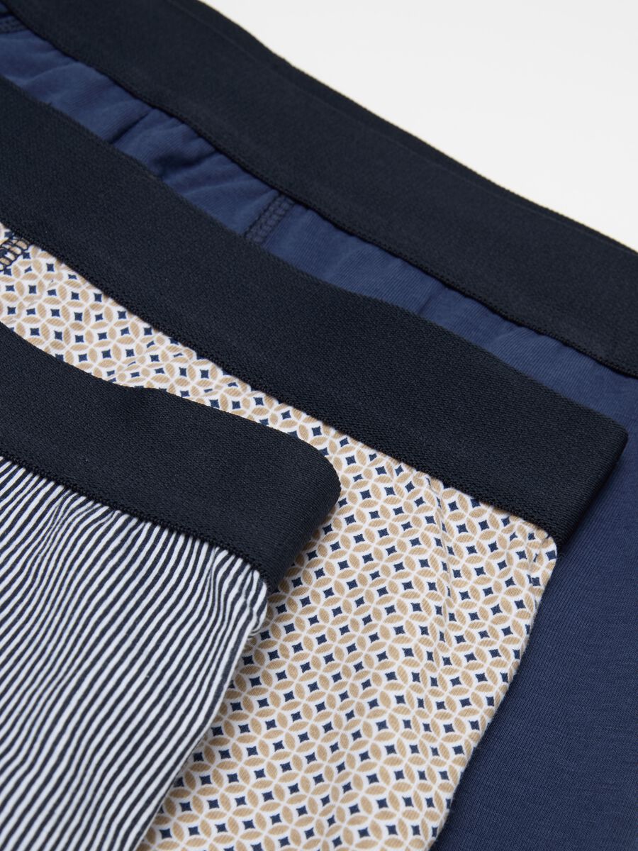 Three-pack boxer shorts with pattern in stretch organic cotton_0