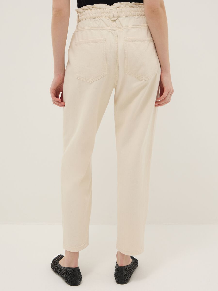 Beige pure cotton baggy trousers_2