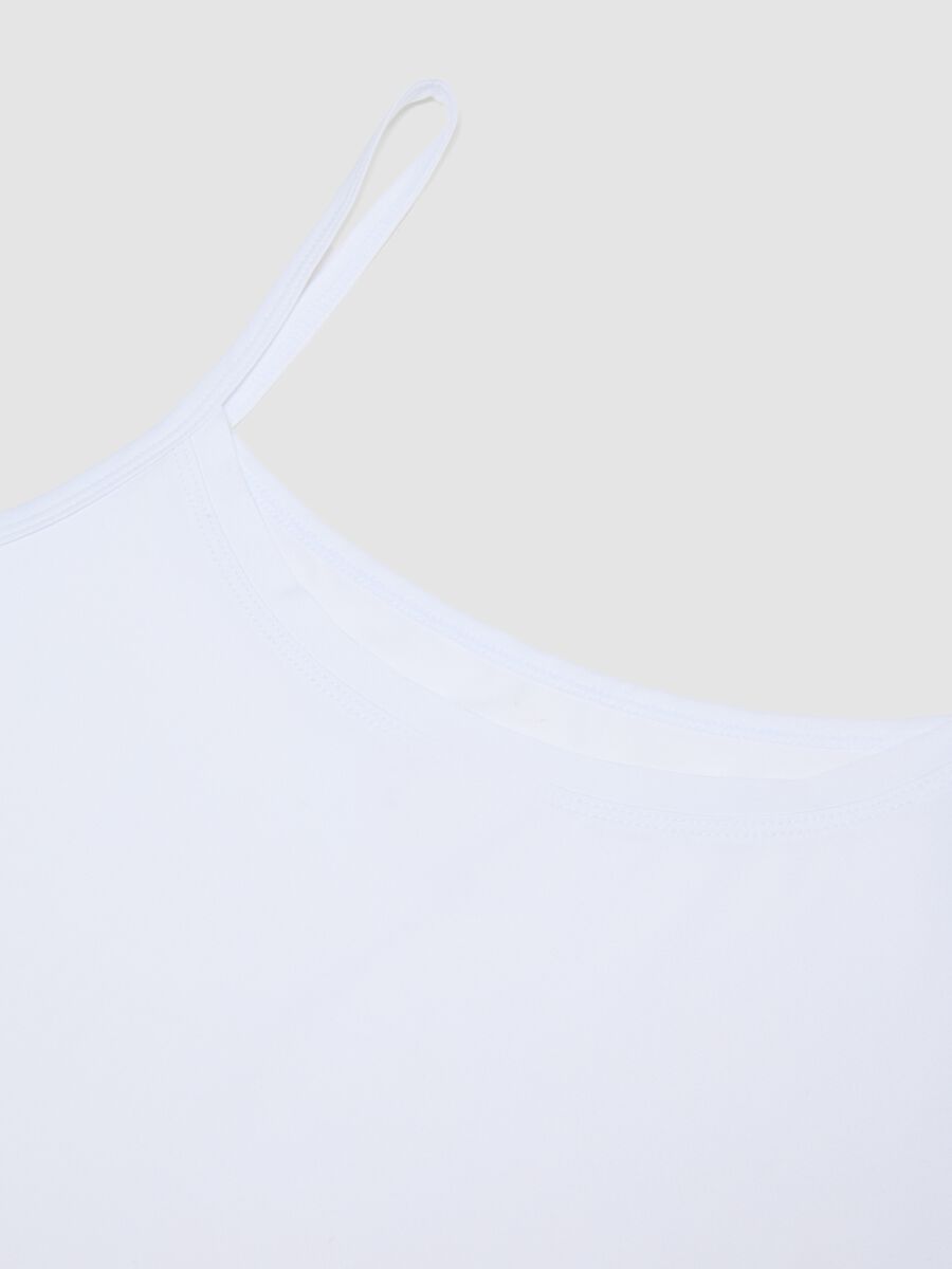 Canottiera bianca in tessuto elasticizzato con girocollo regular fit_1