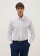 White cotton blend slim fit shirt_0