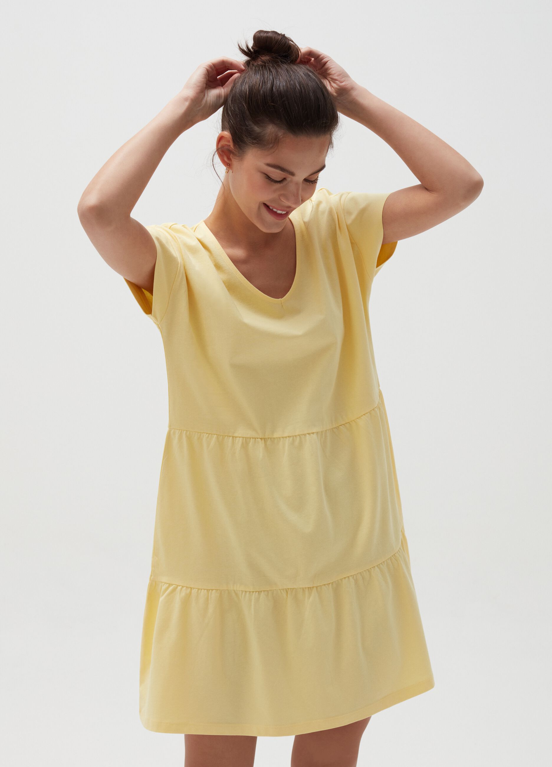 Tiered dress in cotton