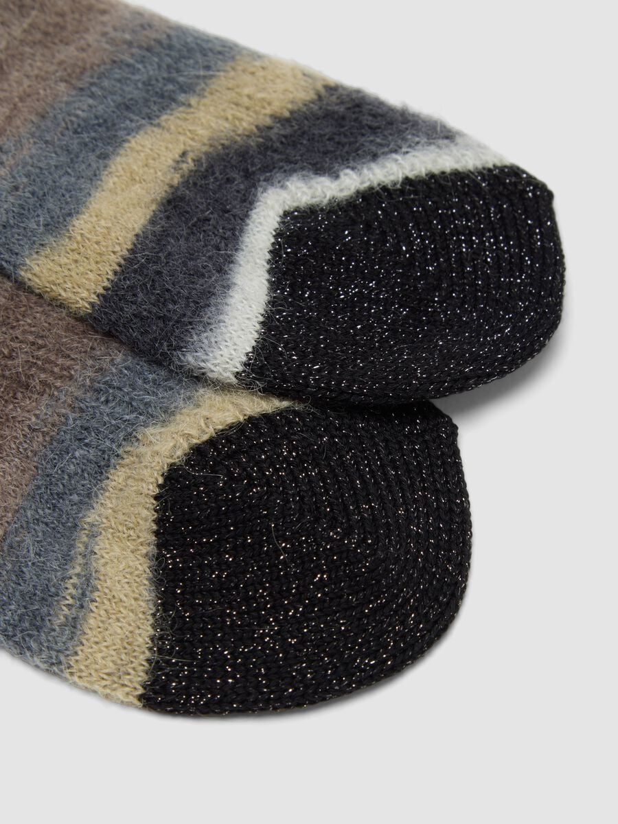 Multicolour striped socks in mohair and stretch alpaca_1