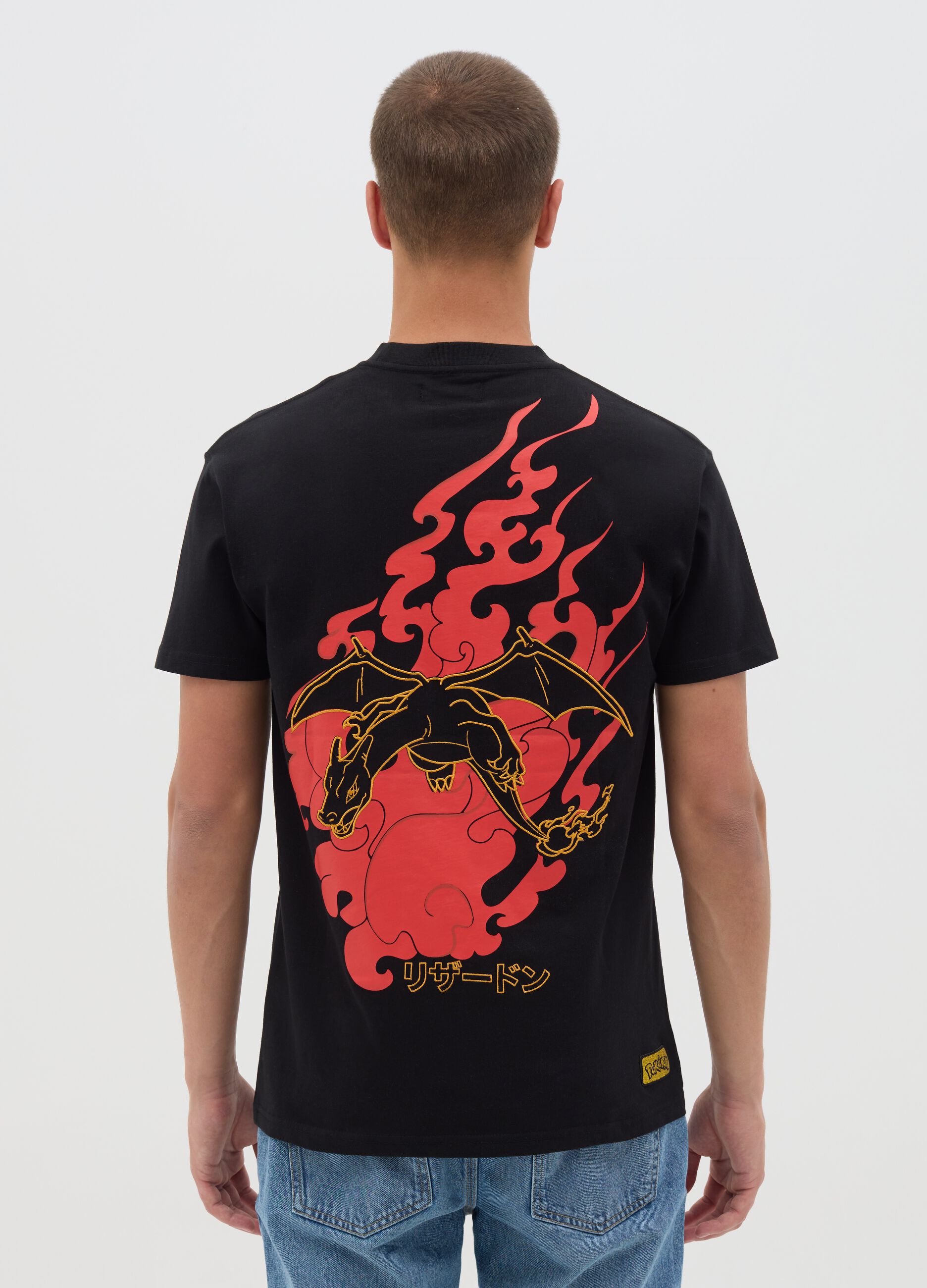 Black Manga Logo Cotton T-shirt