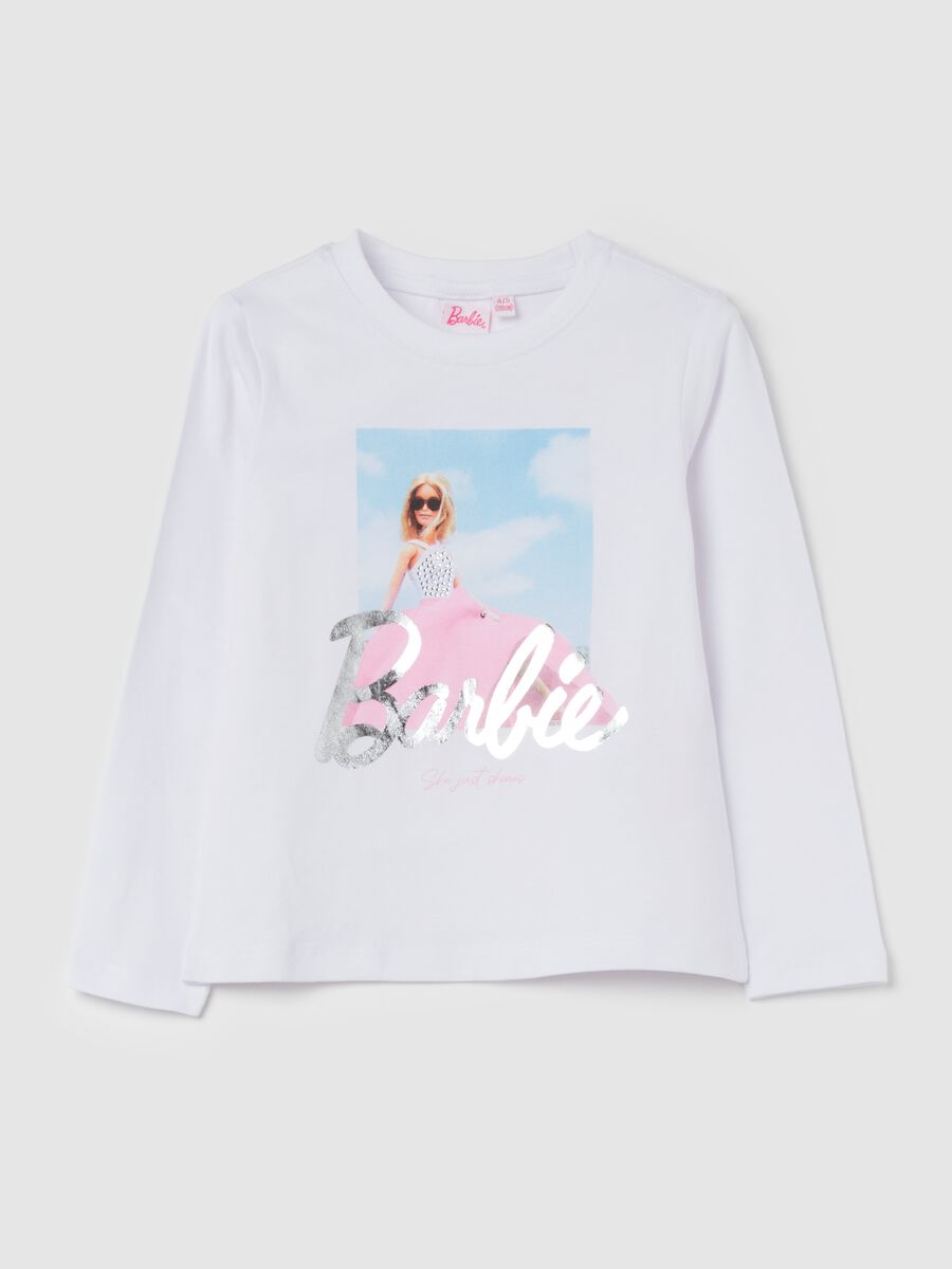 Long-sleeved T-shirt with Barbie print_0