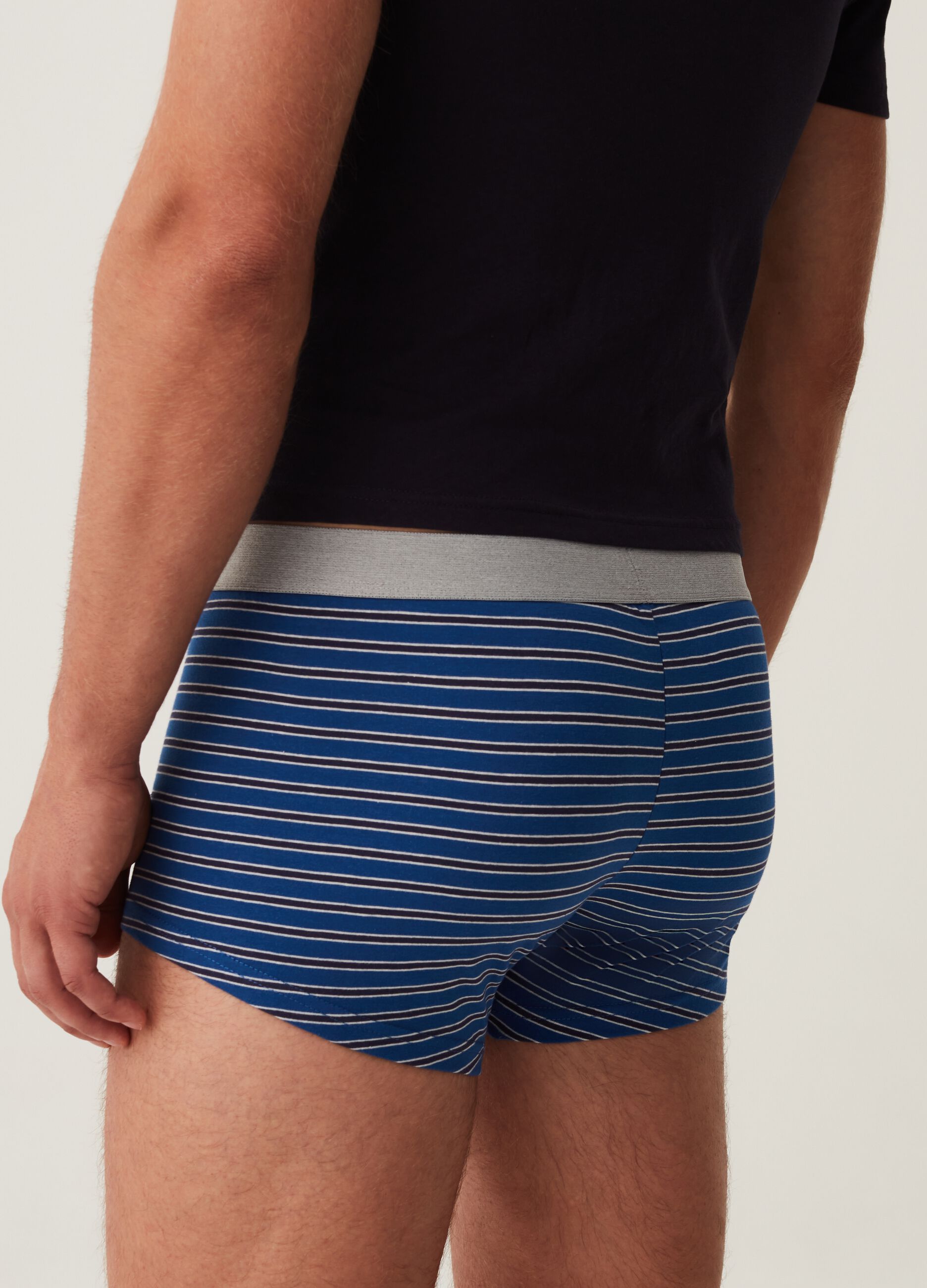 Set cinque boxer in cotone bio a righe_2
