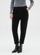 Black stretchy cotton regular fit trousers_1