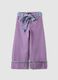 Purple pure cotton regular fit trousers with bow_0