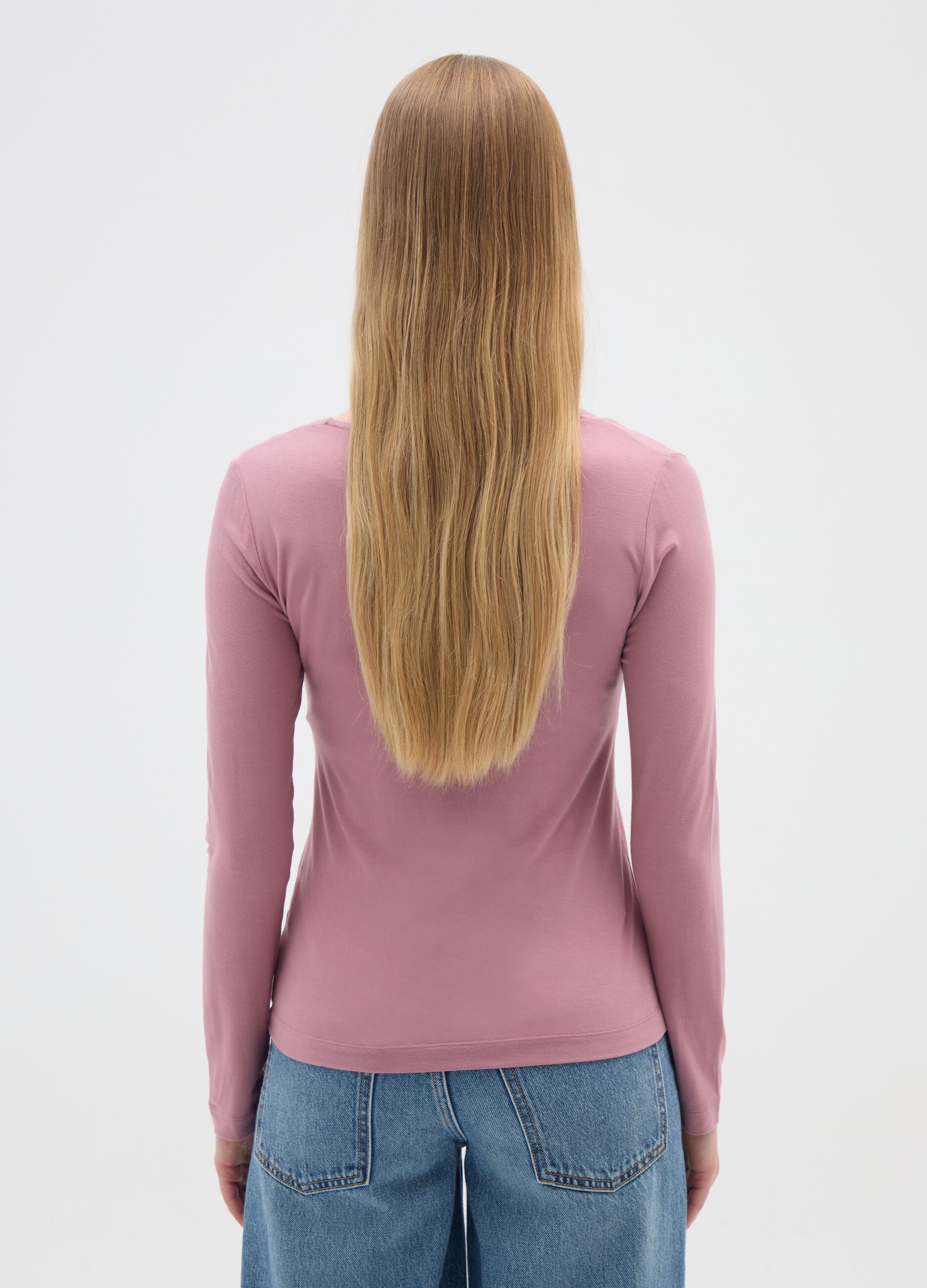 Pink Stretch Viscose Top