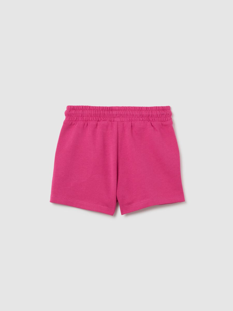 Girls' pink pure cotton shorts regular fit_1
