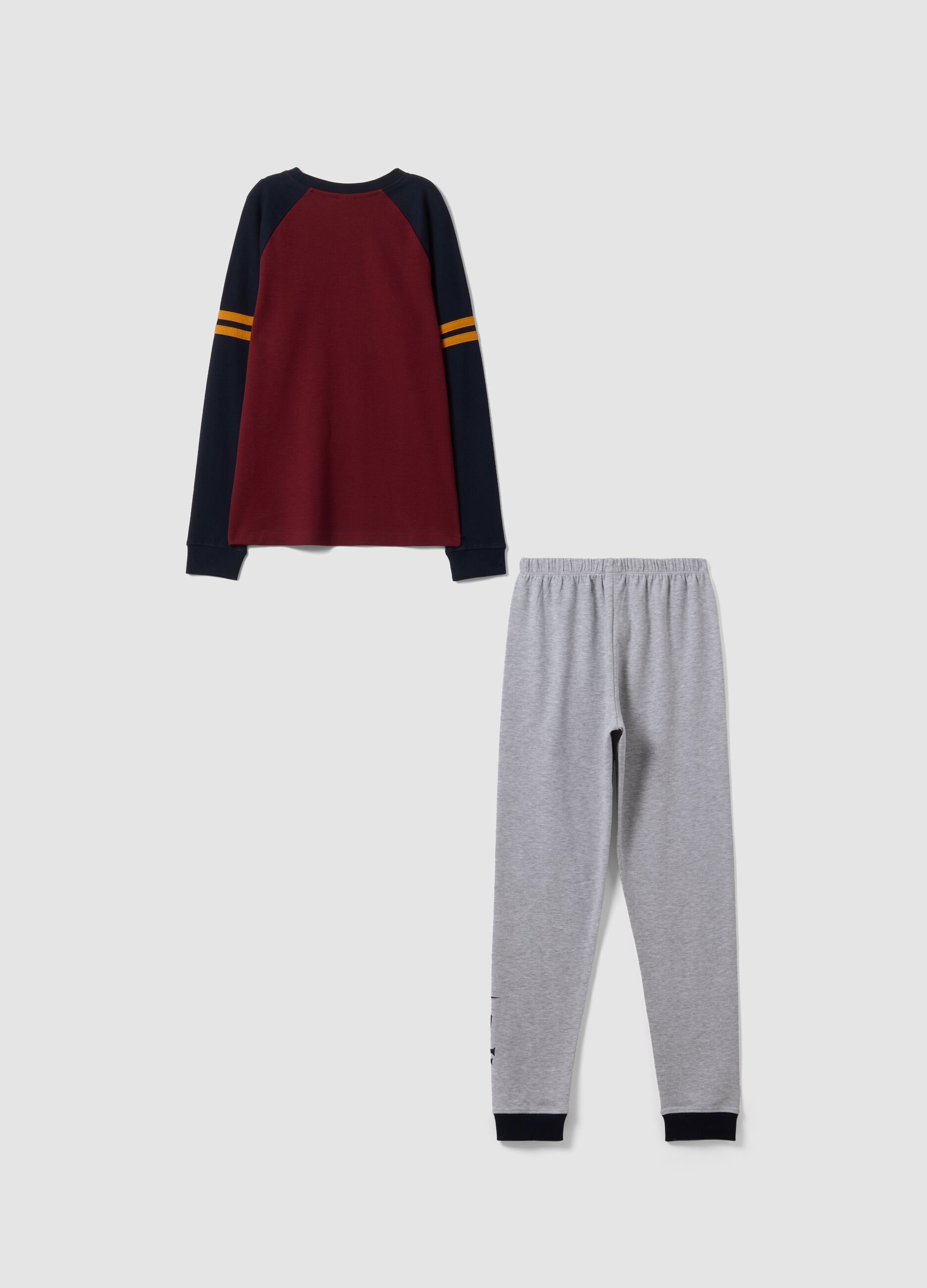 Multicolour organic cotton crew-neck Harry Potter print pyjamas