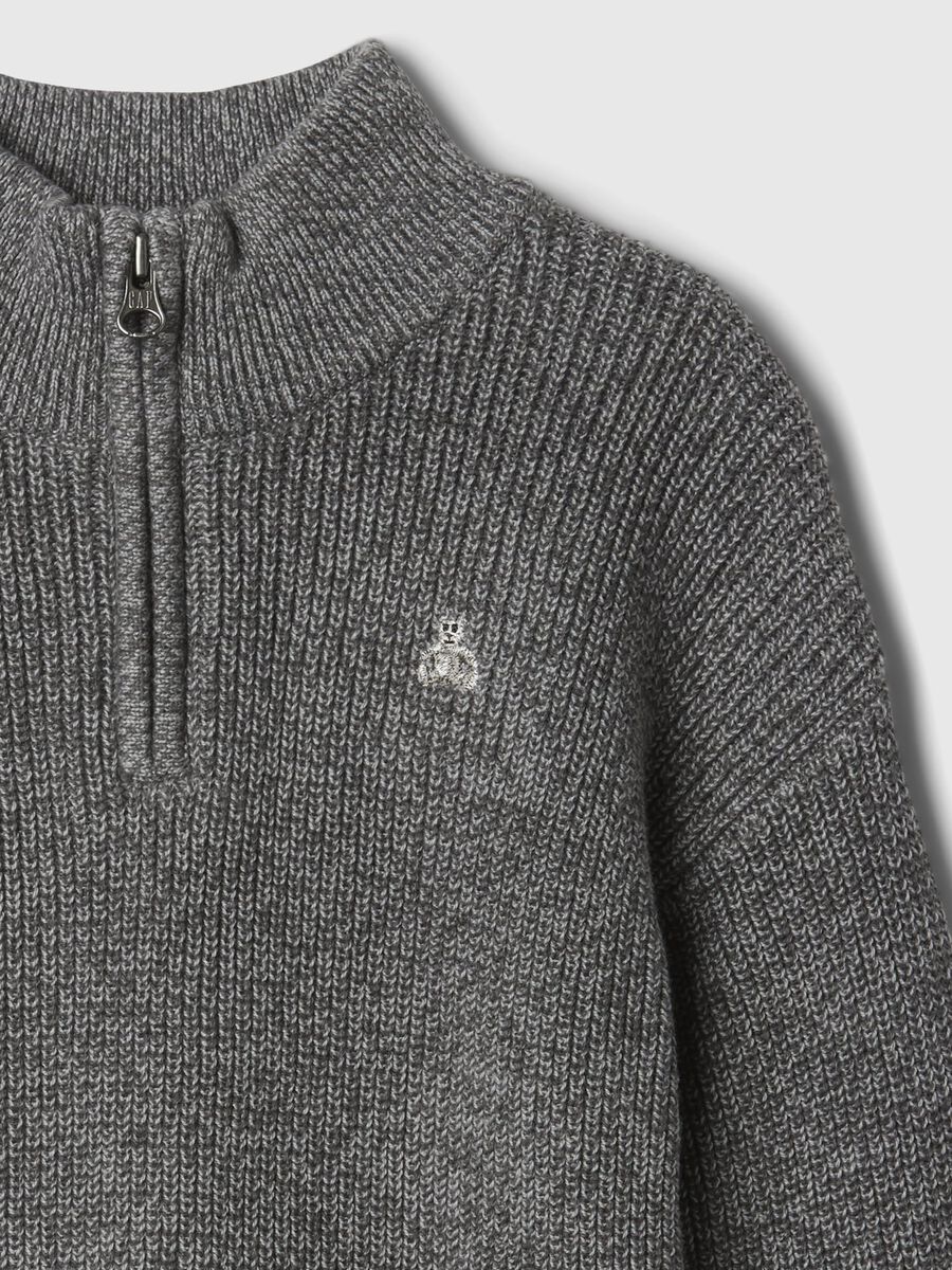 Mock neck pullover with half zip_2