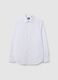 White cotton blend slim fit easy iron shirt_4