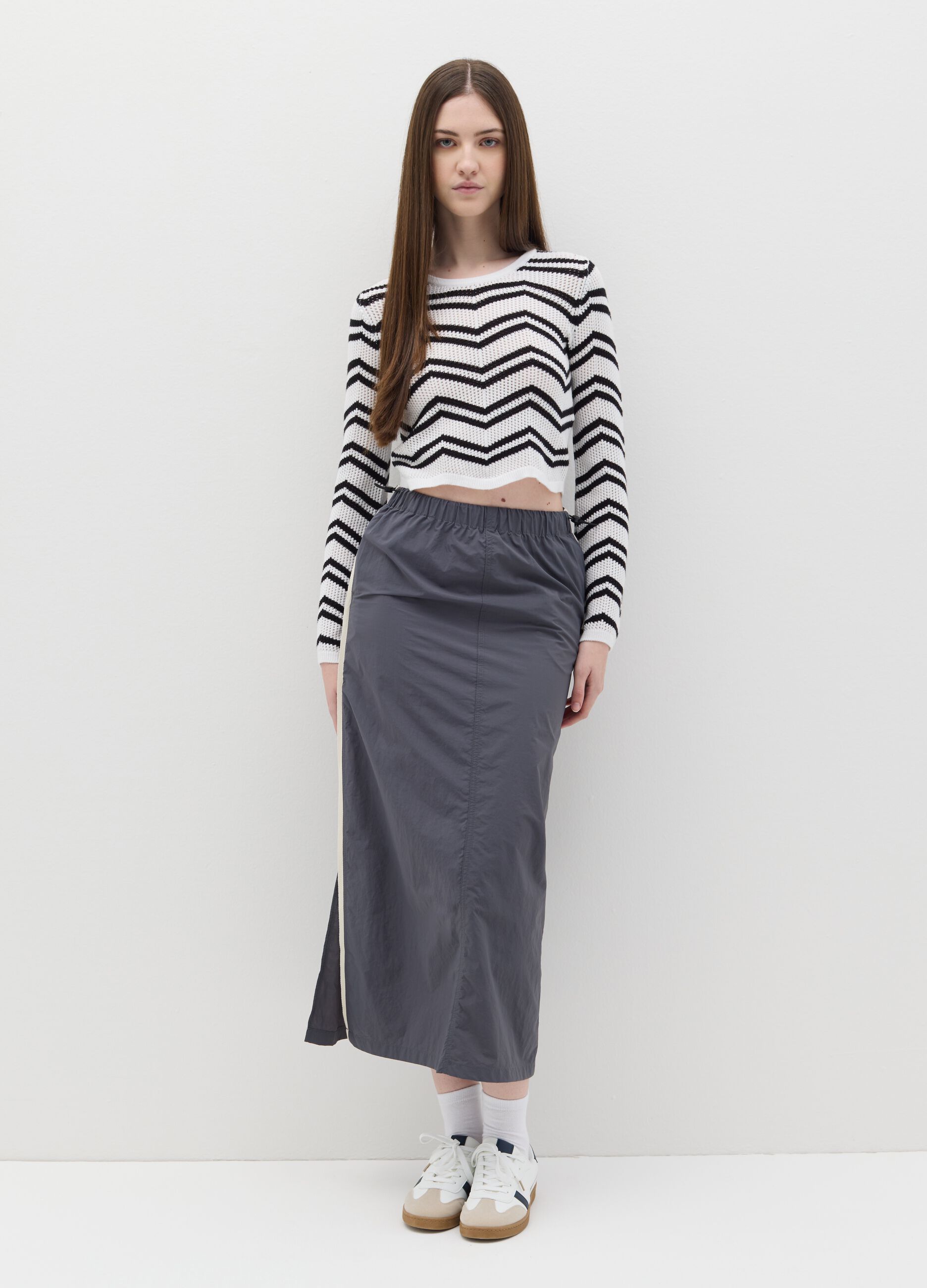 Crochet top with striped design