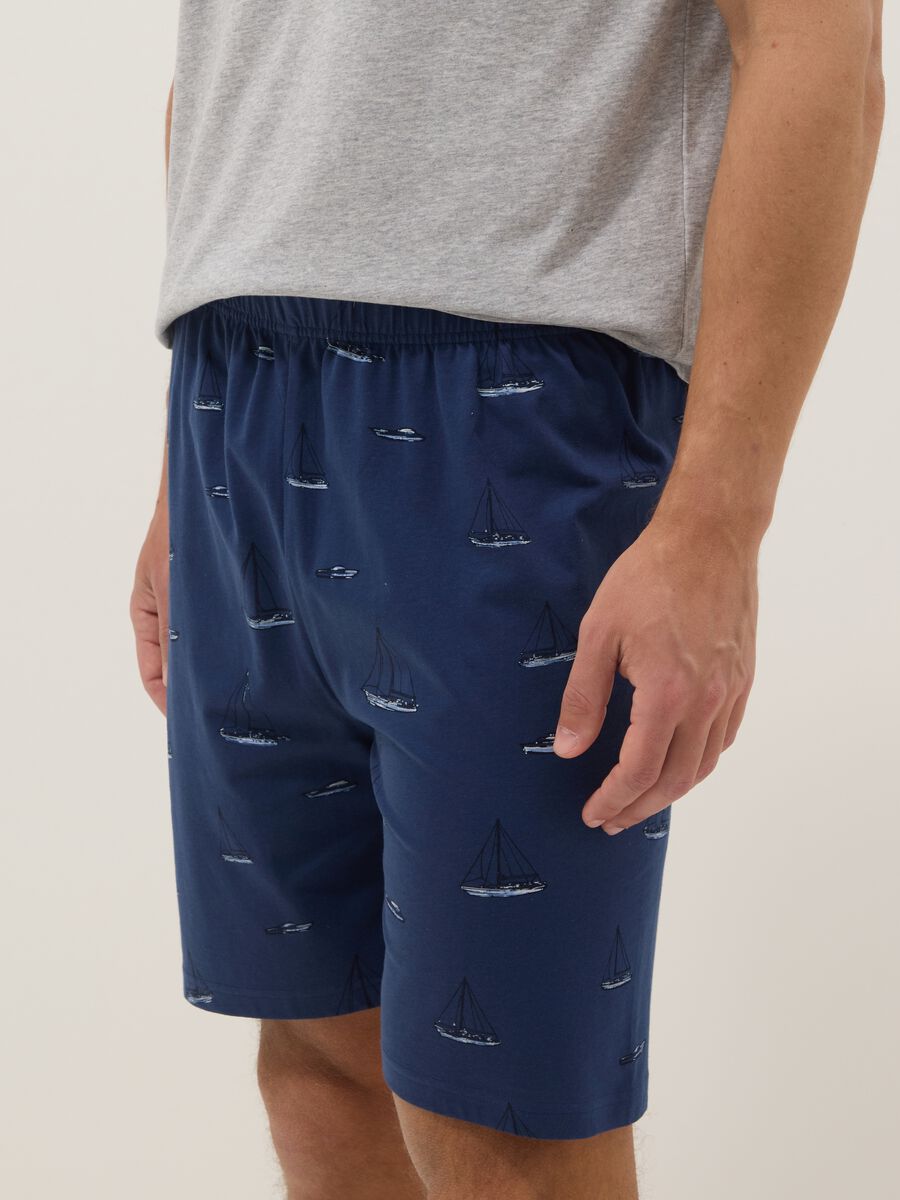 Multicoloured regular fit pyjamas in pure organic cotton with prints_3