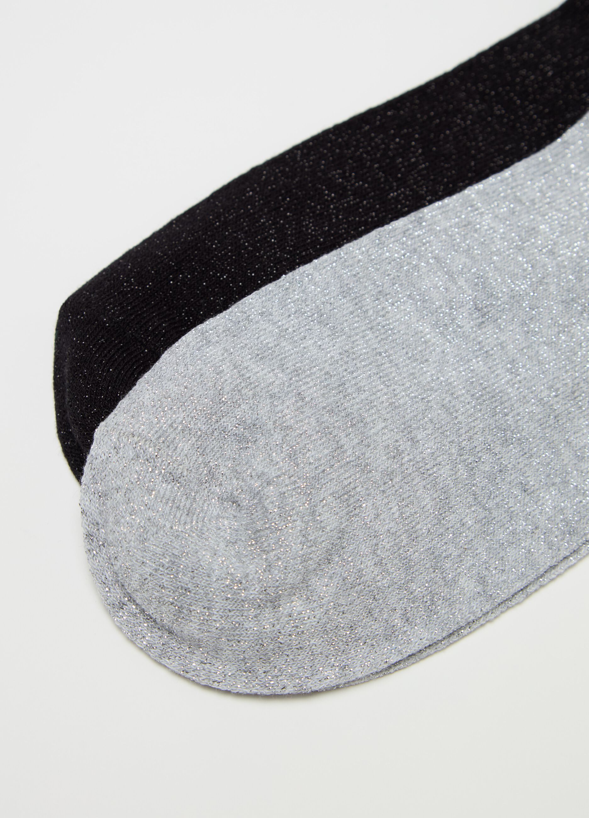 Three-pair pack sneaker liners in lurex
