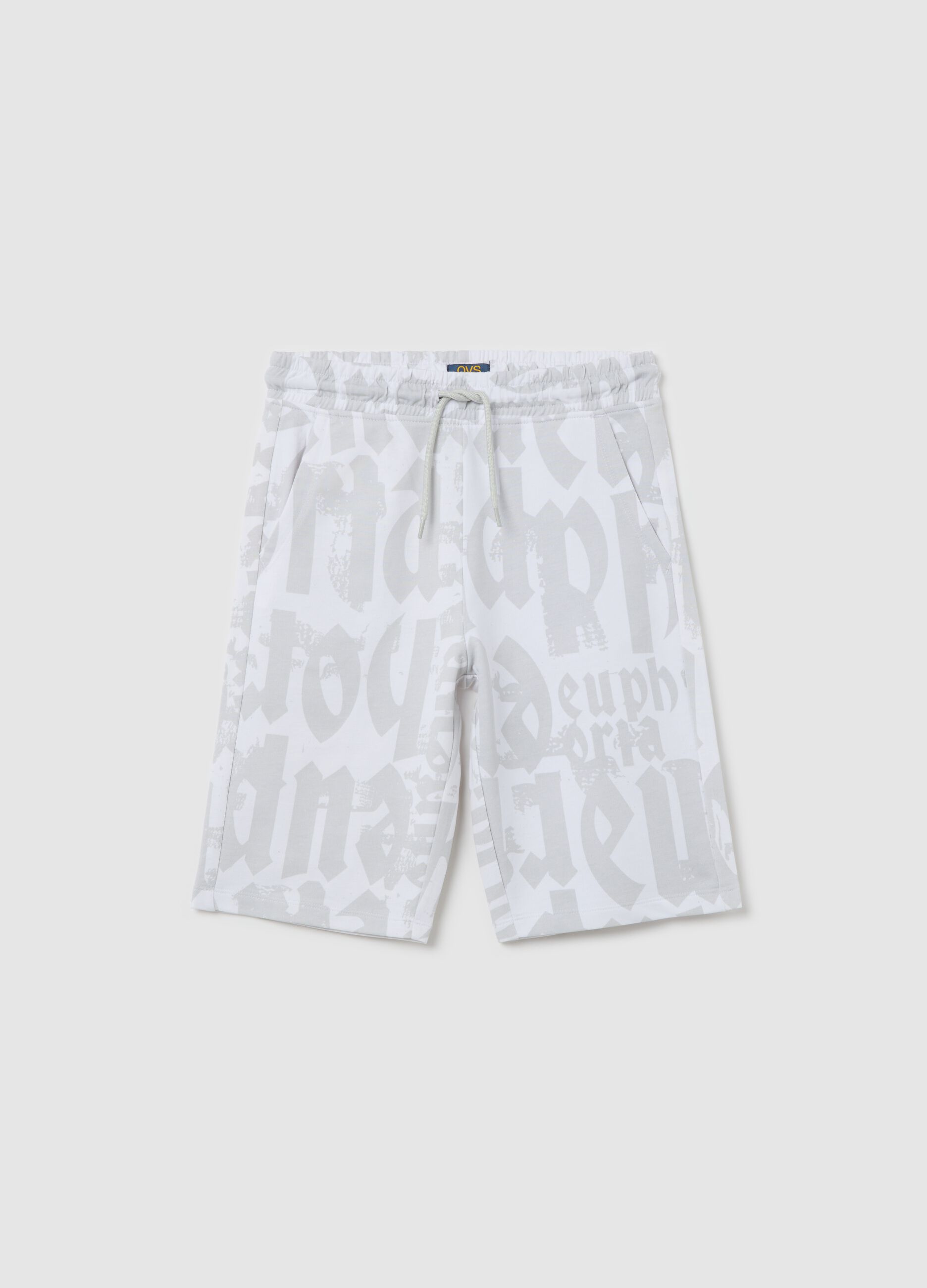 White French terry shorts with print