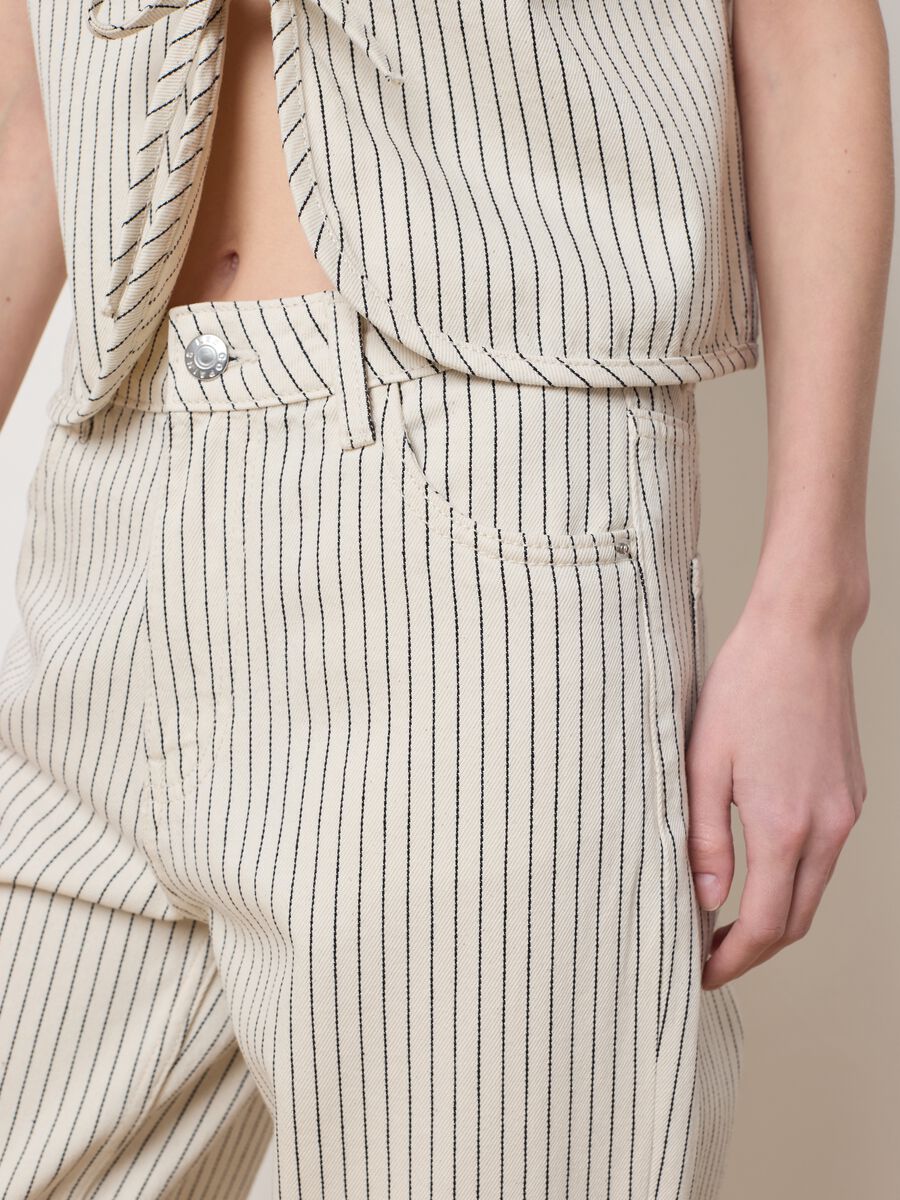 Carrot fit pinstripe jeans._3