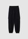 Girls' black pure cotton jogger trousers - regular fit_0