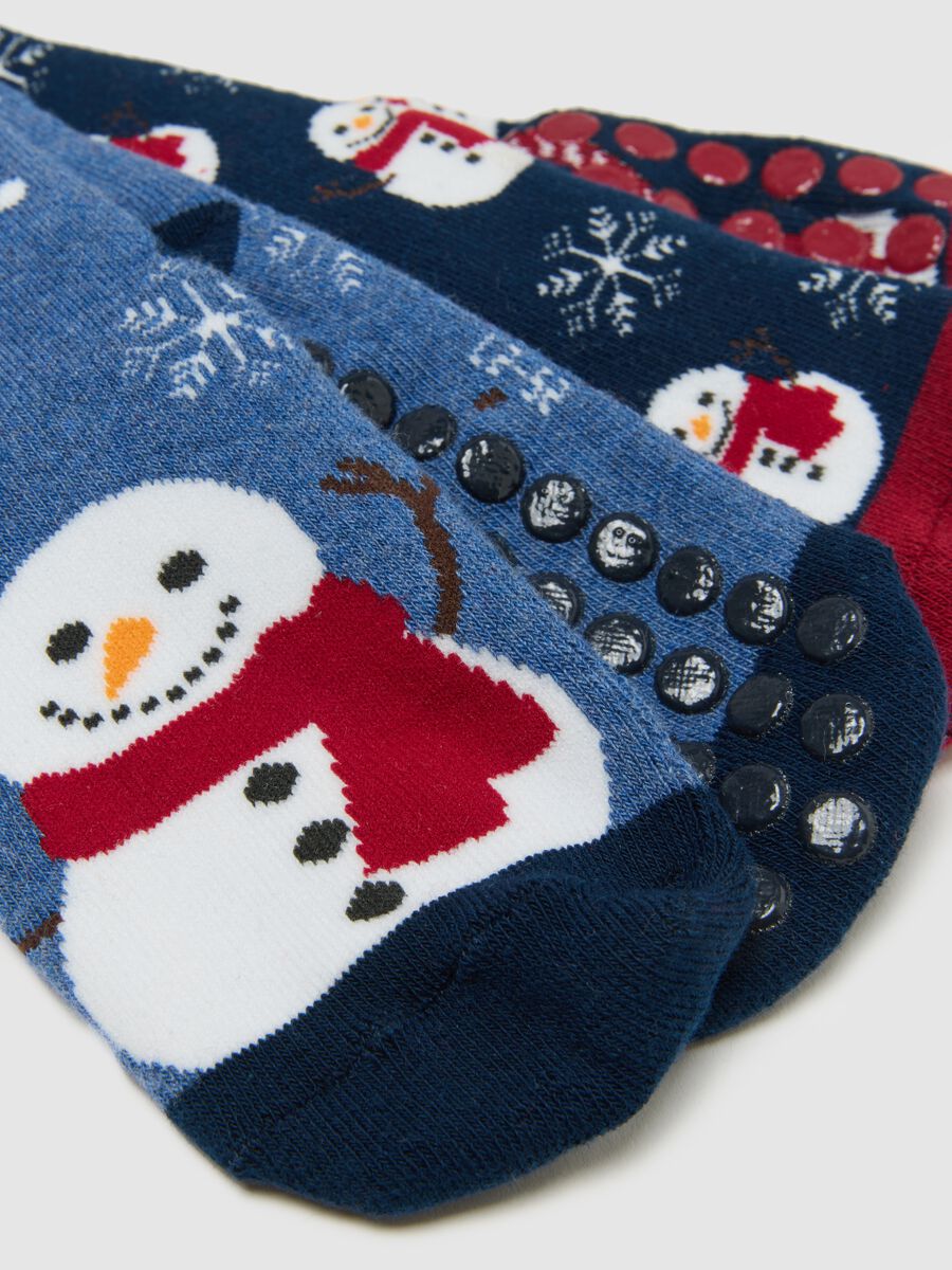 Christmas Anti-Slip Socks Bipack for Kids in Multicolour Cotton Blend_1