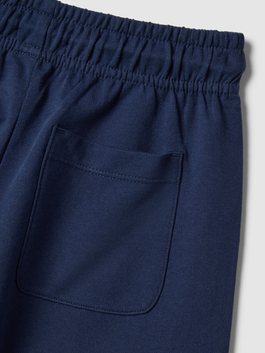 Pantaloni corti in puro cotone blu regular fit per bambino_3