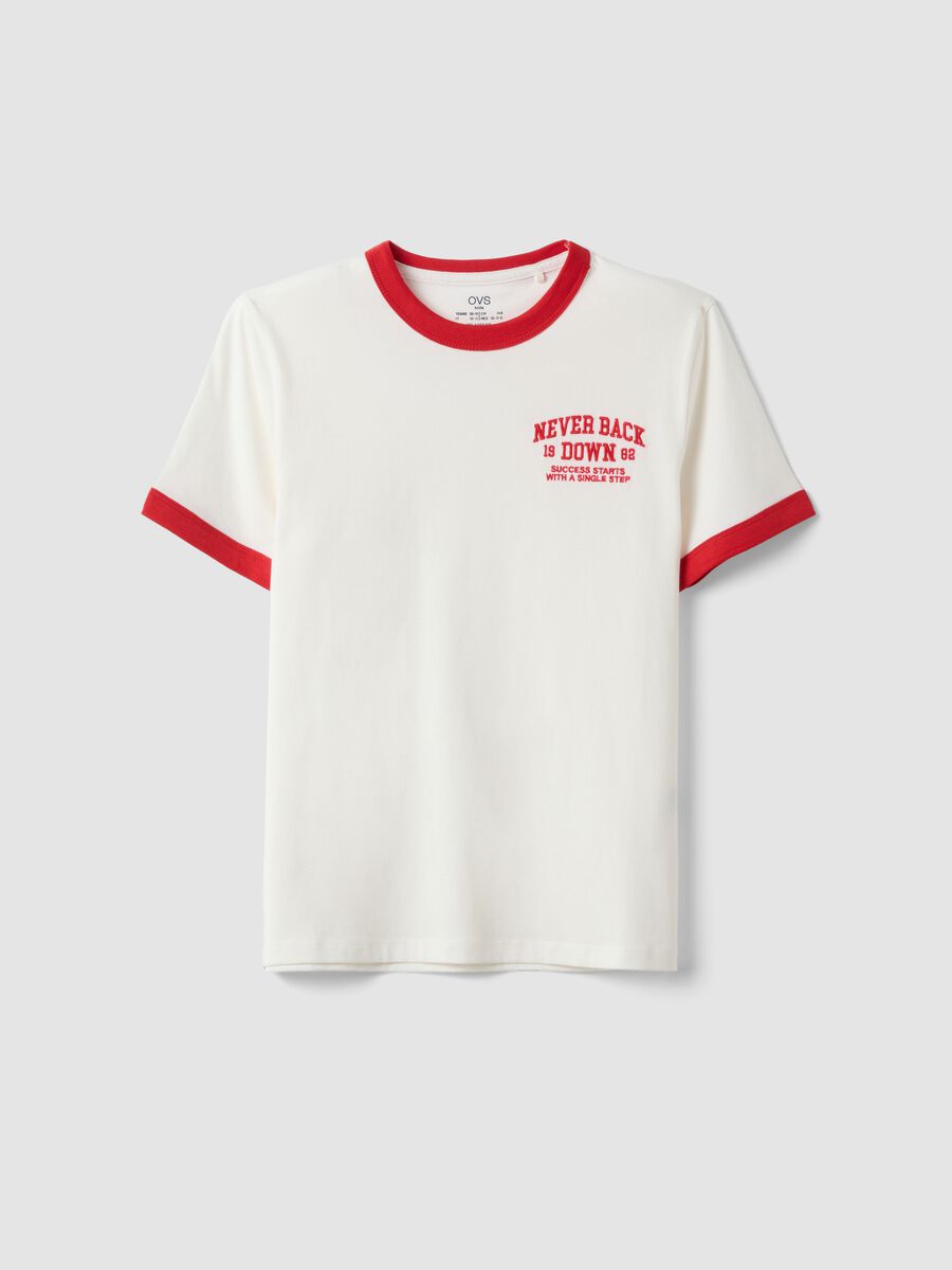 T-shirt bianca in puro cotone organico con stampa relaxed fit per ragazzo_3