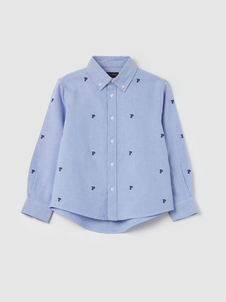 Cotton shirt with embroidered logo_3